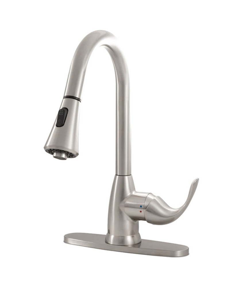 1 HANDLE PULL-DOWN SPRAYER KITCHEN FAUCET - 803 BRUSHED NICKEL 1 HANDLE PULL-DOWN SPRAYER KITCHEN FAUCET - 803 BRUSHED NICKEL
